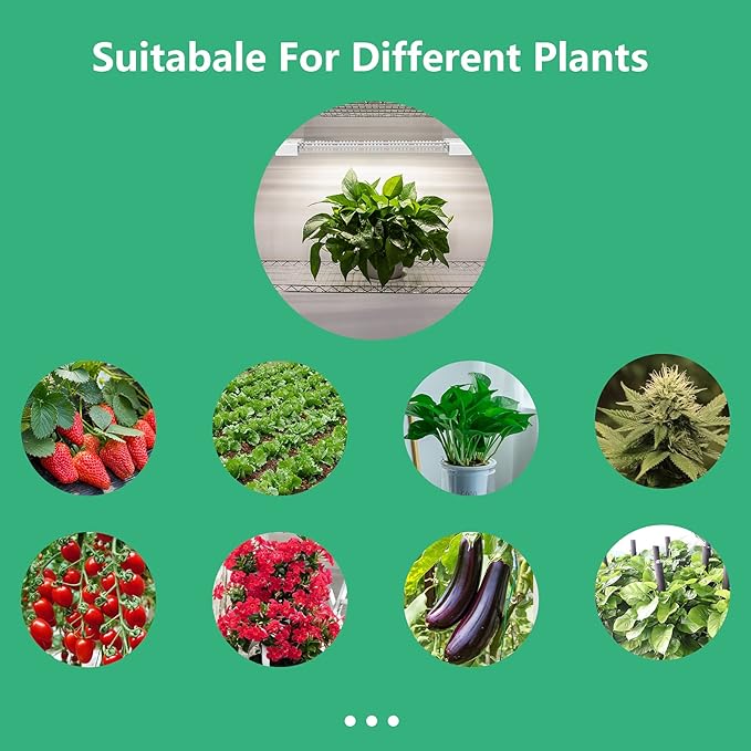 LED Grow Lights 16W Full Spectrum Integrated Growing Lamp Lighting Fixtures with High PPFD for Greenhouse Hydroponic Indoor Plant Seedling Veg and Flower