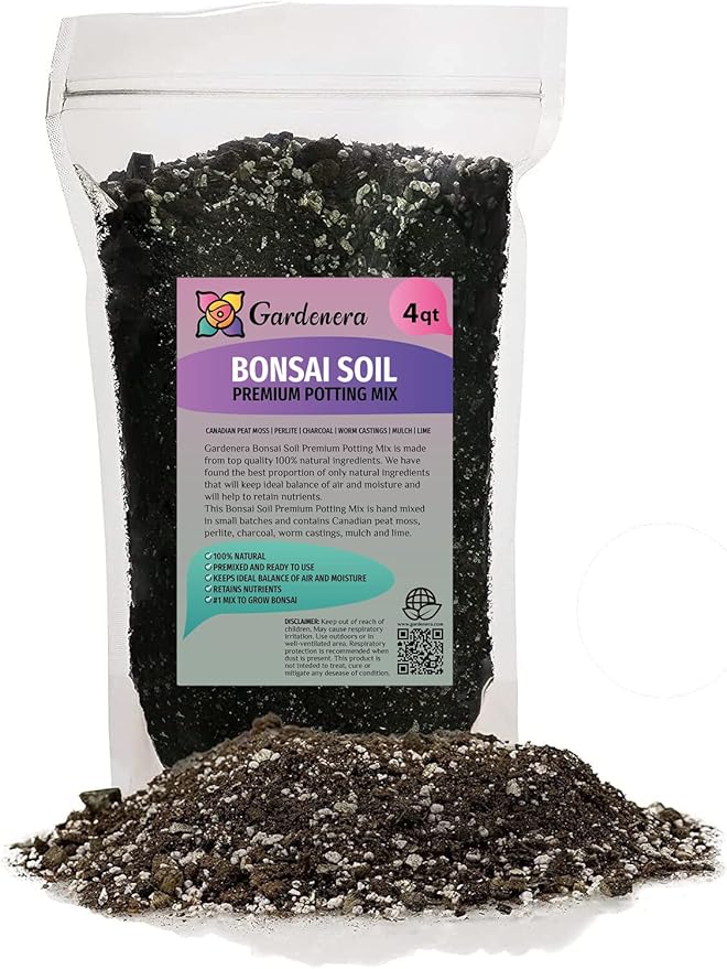 Professional Potting Mix for Bonsai Trees - Nutrient-Rich Blend for Vibrant Bonsai Trees - 4 Quart