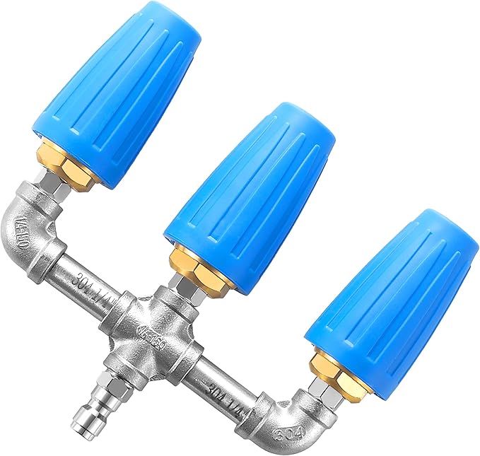 Triple Turbo Nozzle Pressure Washer, 360° Rotating Turbo Nozzle with 1/4" Quick Connector, 2.0 Orifice 3-in-1 Turbo Nozzle, 4000 PSI