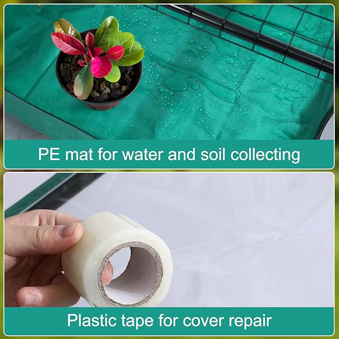 5 Tier Mini Greenhouse for Indoor Outdoor, Portable Green House with Durable PVC Cover and Shelves for Seedling, Heavy Duty Greenhouse with Waterproof Mat and Cover Tape, Gardening Gifts for Women Men