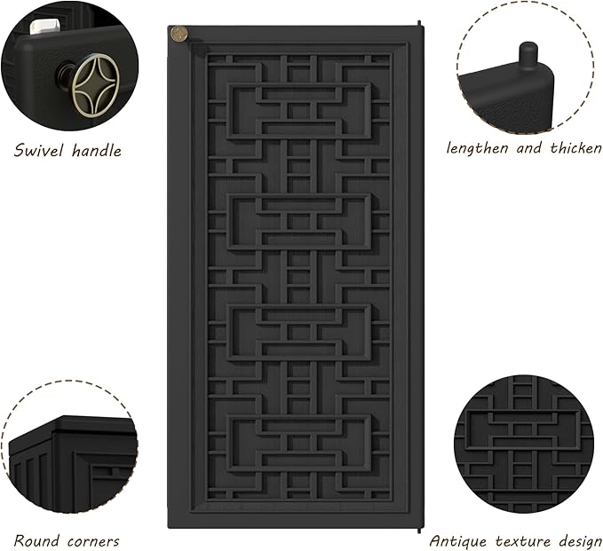 Indoor Outdoor Storage Cabinet Waterproof with Shelf,Plastic Storage Sheds Outdoor Cabinets for Patio/Garden/Backyard, Size 34.3''L*15''W*36.2''H（Black）