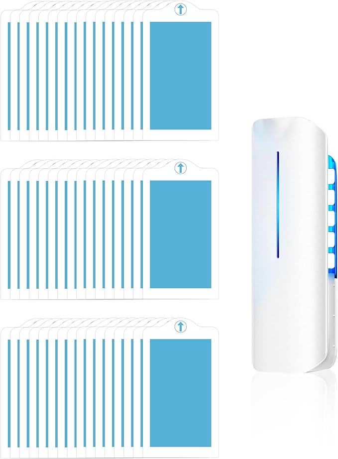 48 Pcs Refill Glue Cards for BURLAN QH009A and wdoog Flying Insect Trap Refill, Replacement Sticky Glue Boards for Fruit Fly Trap Plug-in Indoor for Home