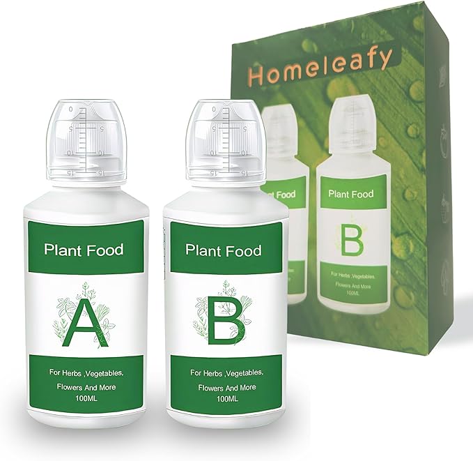Hydroponics Nutrients (200ml), Hydroponic Plant Food, A & B Hydroponic Plant Fertilizer for Indoor Hydroponic Systems, Vegetables, Fruits, Flowers