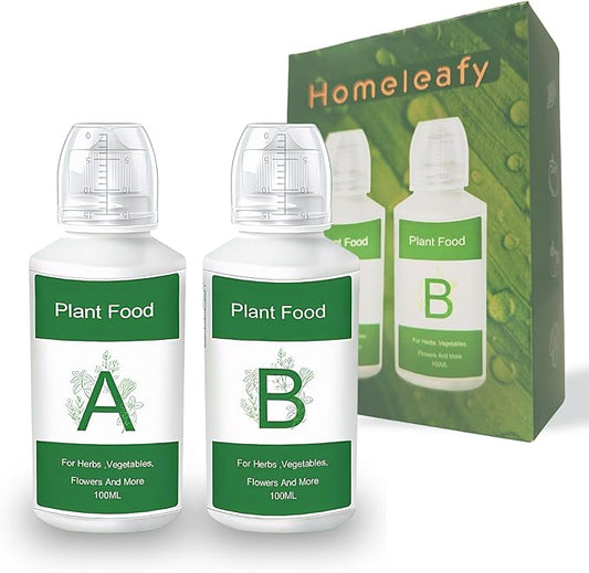 Hydroponics Nutrients (200ml), Hydroponic Plant Food, A & B Hydroponic Plant Fertilizer for Indoor Hydroponic Systems, Vegetables, Fruits, Flowers