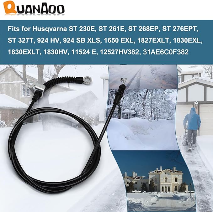 Deflector Control Cable 585271601 for Husqvarna Poulan Snow Thrower fits Husqvarna ST 230E, ST 261E, ST 268EP, ST 276EPT, ST 324P, ST 327T, 924 HV, 1650 EXL, 11524 E Snow Blowers