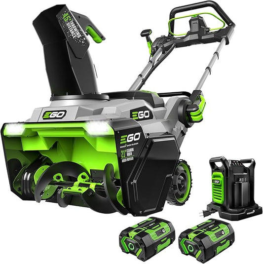 EGO Power+ 21" Electric Snow Blower, Cordless Auger-Propelled, Includes (2) 56 V 7.5Ah Batteries and Dual Port Charger - SNT2125AP
