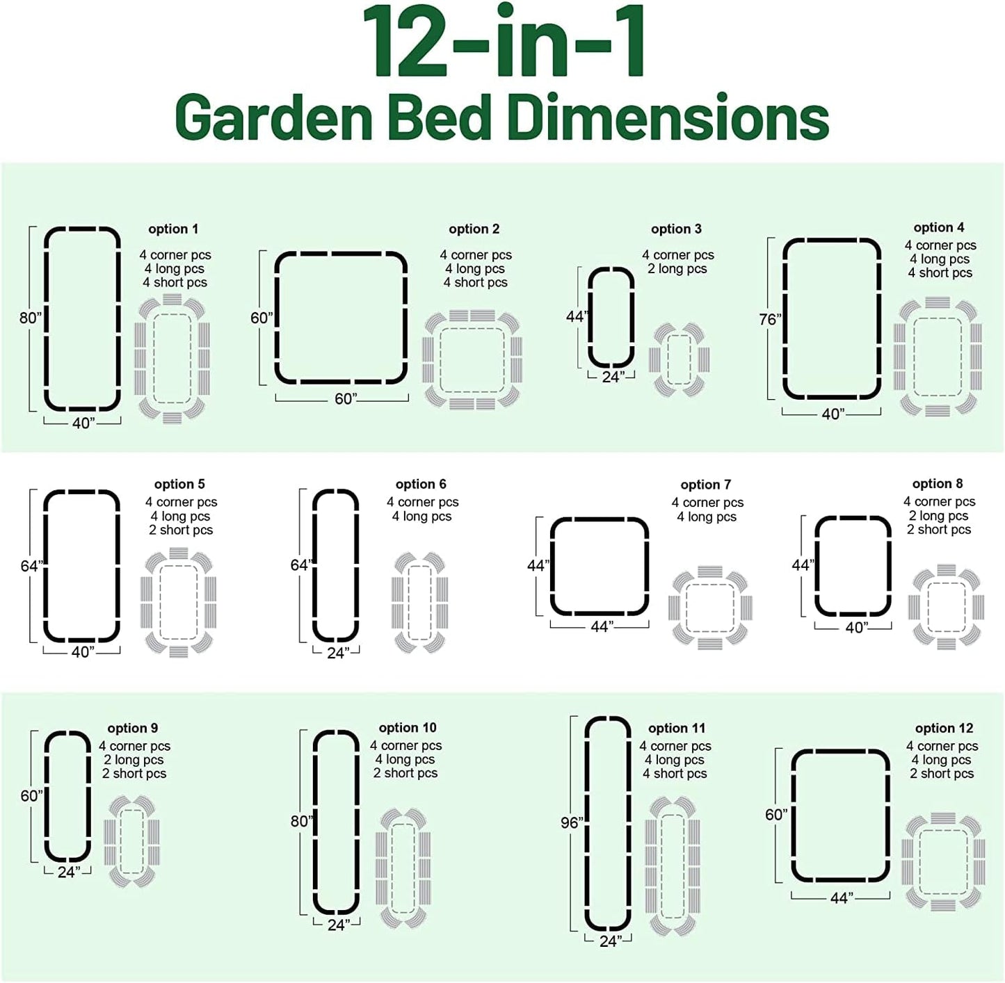 Olle Galvanized Raised Garden Bed Outdoor 32" Tall 12 in 1 Metal Raised Garden Planter Raised Bed for Growing Flowers Herbs Vegetables Bed Raised, Midnight Grey 32" Tall