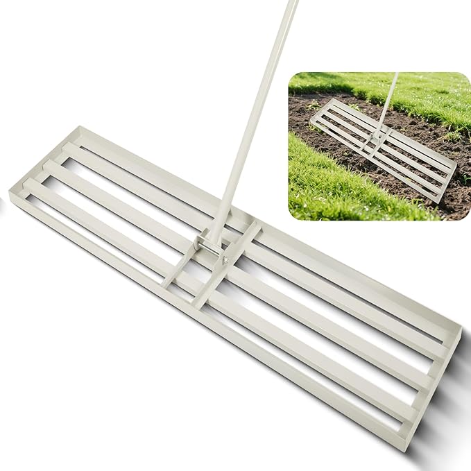 36"x12" Lawn Leveling Rake Heavy-Duty Galvanized Steel Lawn Leveler with an Adjustable 78'' Extra Long Handle Lawn Leveling Tool for Yard,Backyard,Garden,Golf,Farm,Pasture (36"x12")