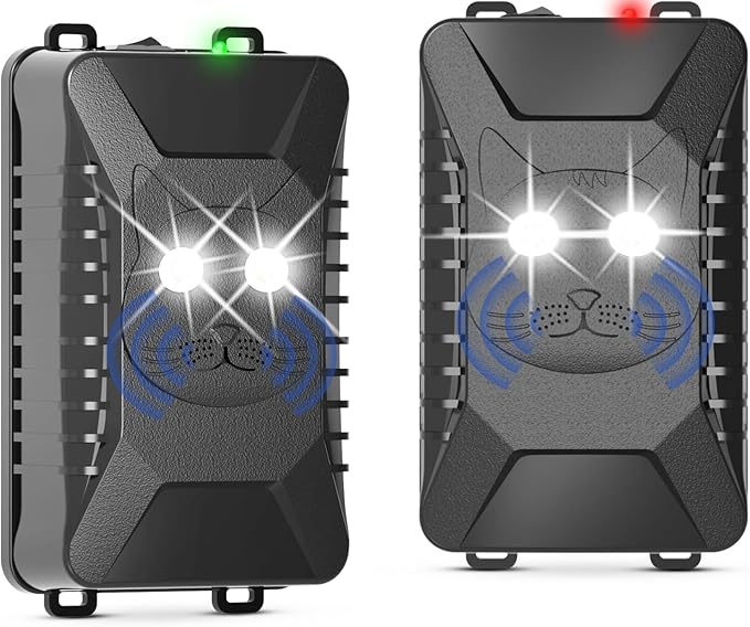 Tirgo Rodent Repeller Car Under Hood, Ultrasonic Mouse Repellent with Strobe Light, Plug-in Battery Powered Keep Mice Away from Cars Engines, Outdoors, Room, Indoors (Large)