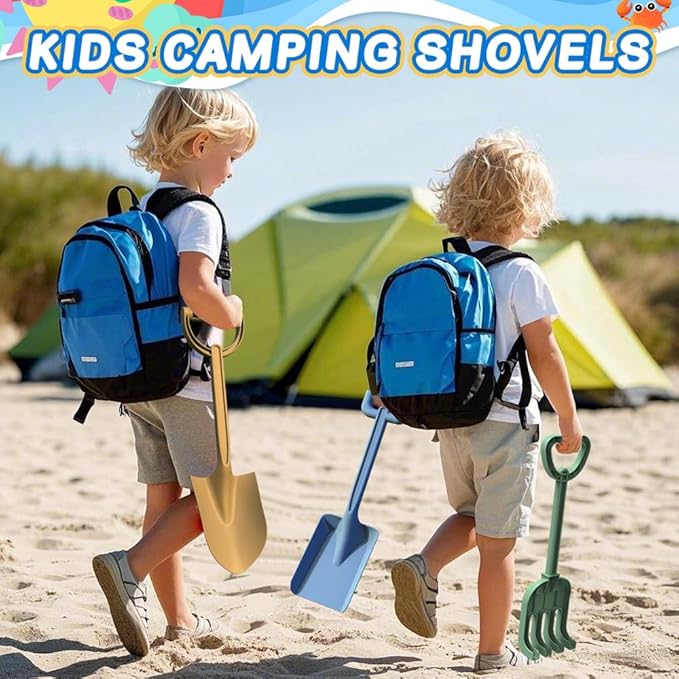 16" Beach Shovel Spade Rake Sandbox Sand Toys, Sturdy Scoop Trowel Garden Digging Planting Shovel Tool Kit, Kids Snow Shovel Outdoor Play Summer Gift Party Favor Beach Essential Travel Toy