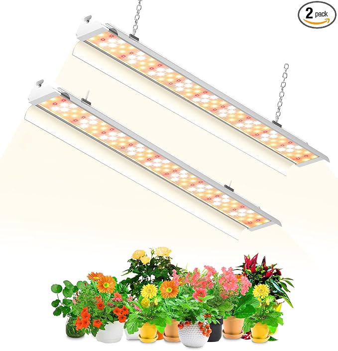 SZHLUX Grow Light 4FT 140W (2×70W, 800W Equivalent) Super Bright Full Spectrum Sunlight Plant Light, LED Grow Light Strips, Linkable Growing Lamp for Indoor Plants