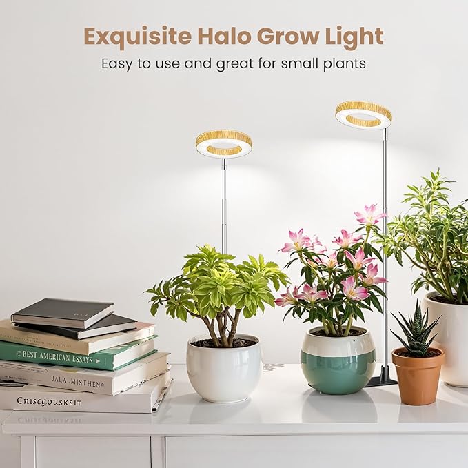 Kullinss Grow Light, 48 LEDs Full Spectrum Plant Lights for Indoor Growing with Detachable Base, 6/12/16H Timer, 3 Color Modes, Height Adjustable, Ideal Small Plant Grow Light for Succulents, Herbs