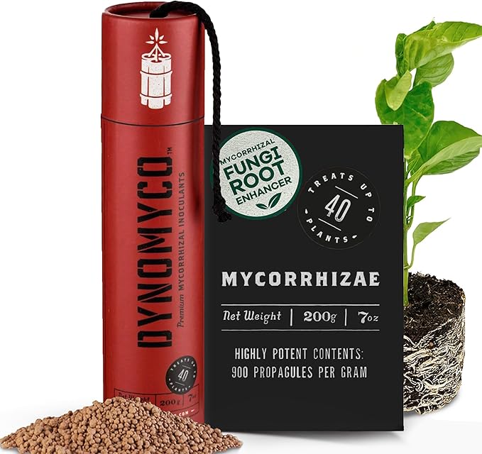 DYNOMYCO Granular Mycorrhizal Fungi Inoculant, 200g / 7oz – Boosts Root Growth, Yields & Nutrient Uptake – 900 Propagules/g, Concentrated Granules, & OMRI Listed – Biofertilizer for Plant Growth
