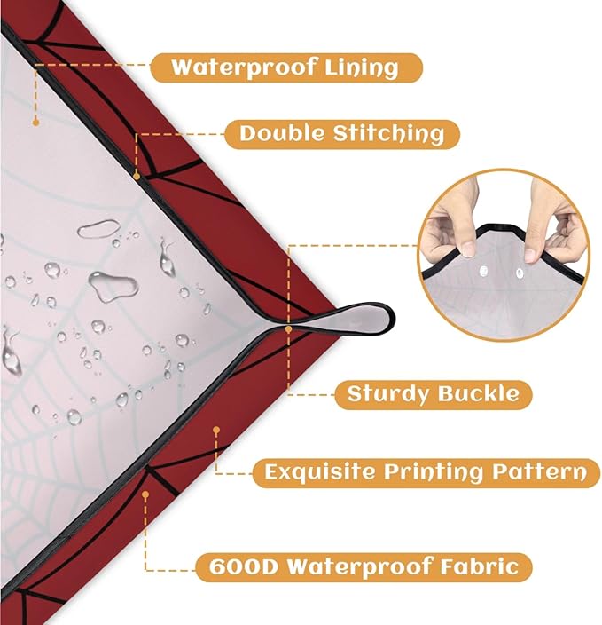 Spiders Web Red Foldable Garden Hand Transplanting Succulent Tools,Waterproof Thickened Repotting Mat Plant Tag, Miniature Planting Indoor Fairy Care,Potting,Cactus,Houseplant Bonsai Tool Kit Gift