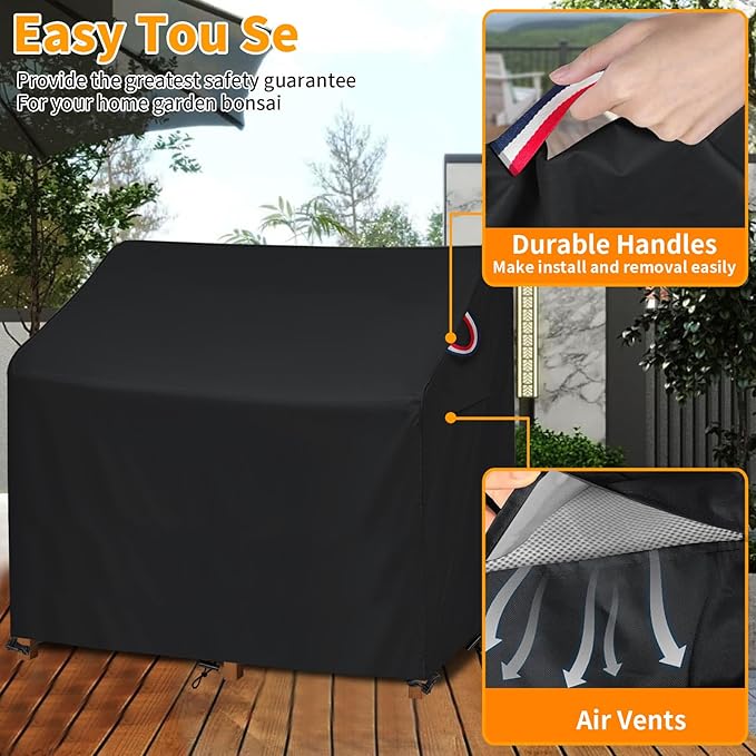 Outdoor Garden Potting Bench Table Cover for Outdoor Garden Potting Bench Table Weather-resistant Waterproof Outside Potting Benches Cover 45"x20"x49" Anti fading Windproof Potting Table Covers(Black)