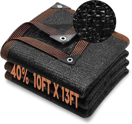 DGSL 40% Shade Cloth Greenhouse Shade Cover with Grommets - Mesh Tarp for Pergola, Patio Plants, Chicken Coop, Garden, Outdoor, Backyard (10Ft x 13Ft)