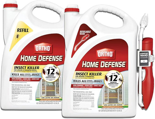 Ortho Home Defense Insect Killer for Indoor & Perimeter2 and Refill Bundle: Long Lasting Bug Barrier, Kills Ants, Roaches, Spiders, 1 gal.