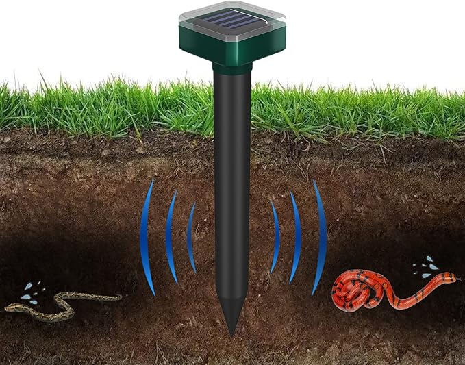 Snake Repellent for Yard & Outdoors - Solar-Powered Sonic Snake Deterrent Devices, Waterproof, Pet Safe Rattlesnake Repellent (8)