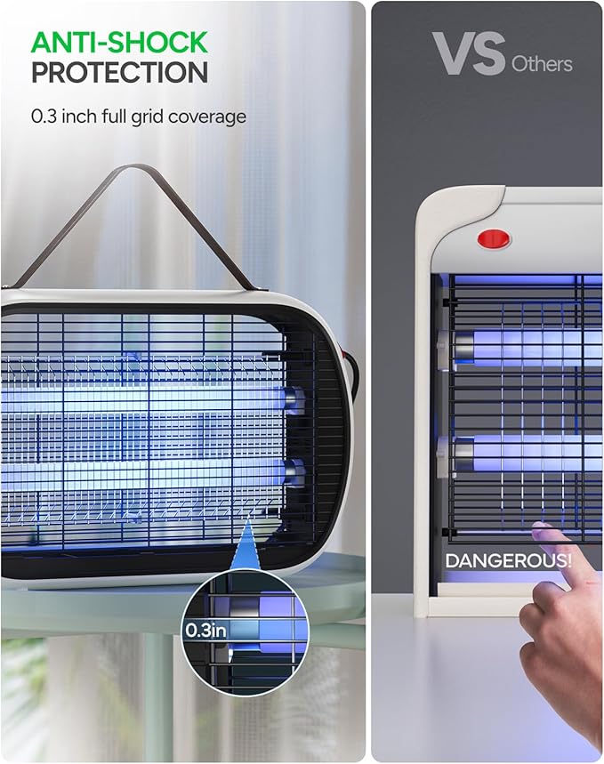 Buzbug Bug Zapper Indoor for 5000 Sq. Ft., 20W Instant Electric Mosquito Zapper, High-Voltage Fly Zapper, Fruit Fly Traps Fly Killer -MA015