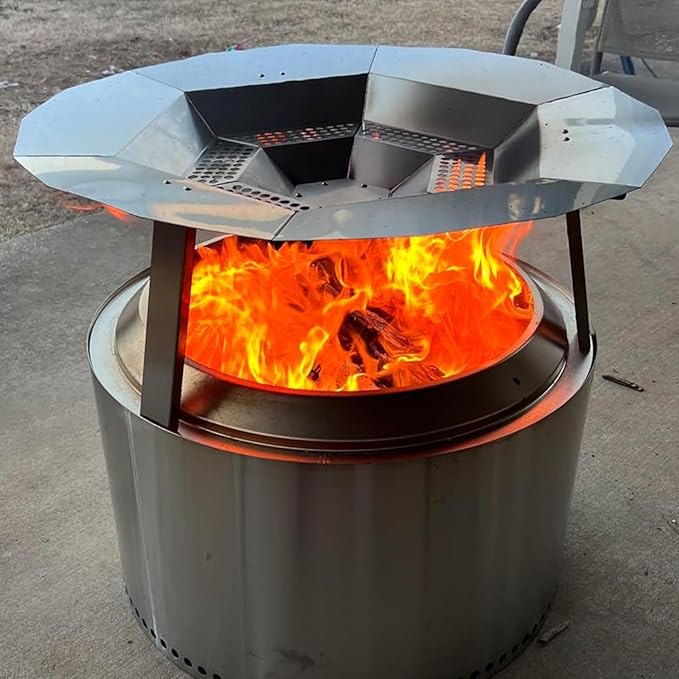 KEESHA Heat Deflector for Solo Stove Yukon 27" Heat Plate for Fire Pits Heat Deflector for Solo Stove Yukon Accessory with 3 Detachable Legs, 304 Stainless Steel