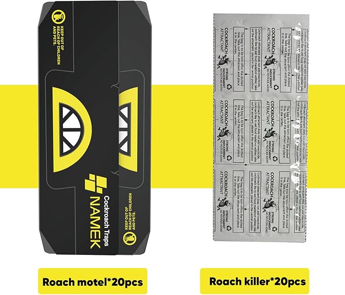 20-Pack Indoor Adhesive Cockroach Traps - Cockroach Glue Traps for Cockroachs Catchers - Long Lasting and Non-Toxic, Suitable for Children and Pets - Trap Pests