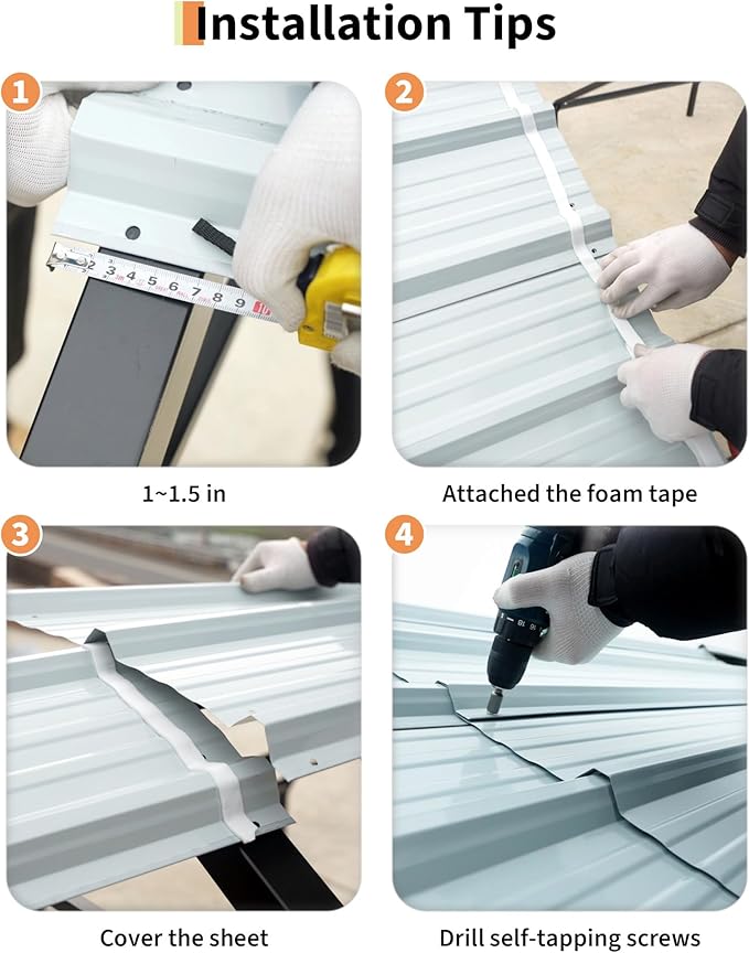 12x20 FT Metal Carport, Reinforced Frame and Steel Roof for All-Weather Use, Permanent Shelter for Bass Boats, Full-Sized Pickup Trucks, and Tractors