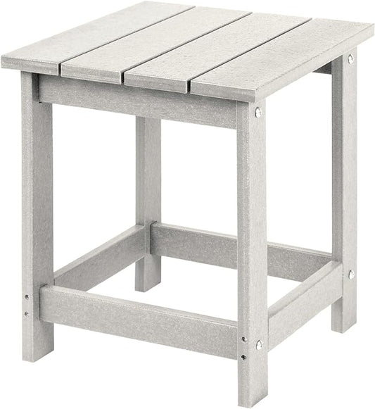 LZRS Adirondack Square Outdoor Side Table for Patio, Pool Composite Patio Table,HDPE End Tables for Backyard,Pool, Indoor Companion, Easy Maintenance & Weather Resistant(Sand)