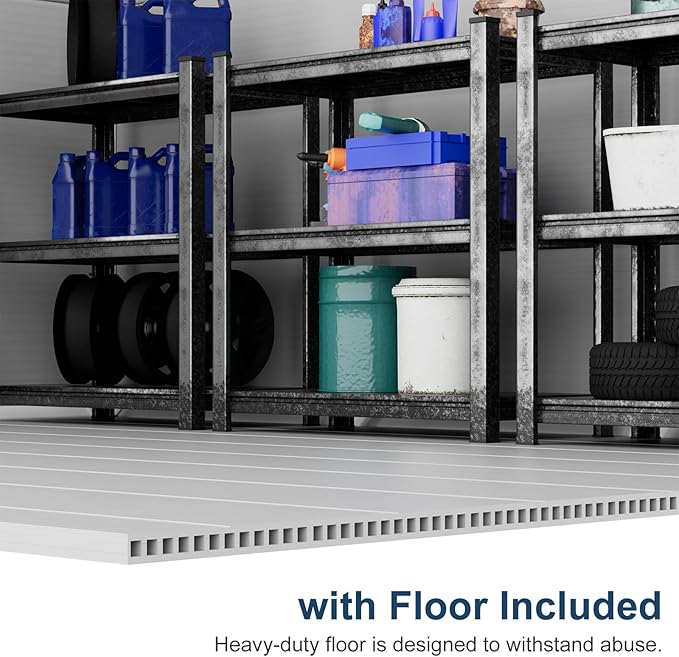 Resin Outdoor Storage Shed with Floor 5x4 FT Waterproof Plastic Sheds Kit Window Lockable Door Included, Outside Garden Tools Sheds for Backyard Patio