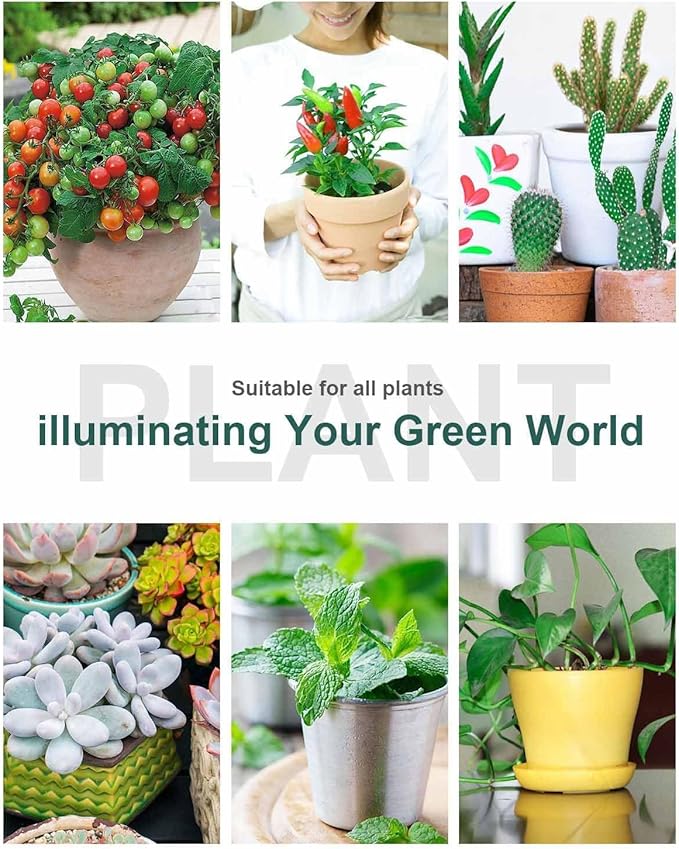 DOMMIA Grow Lights for Indoor Plants,Full Spectrum Grow Light with Warmwhite Red LED,Dual Head Clip Plant Light for Indoor Plants,Manual ON/Off Switch,Adjustable Gooseneck Plant Light for Houseplants