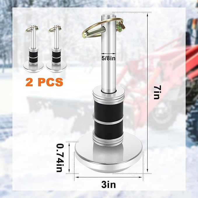 RGQSUN 2PCS Snow Plow Skid Shoes Snowplow Compatible with ATV UTV Moose (5/8" Shaft Size),Replacement Tractor Snow Plow Blade