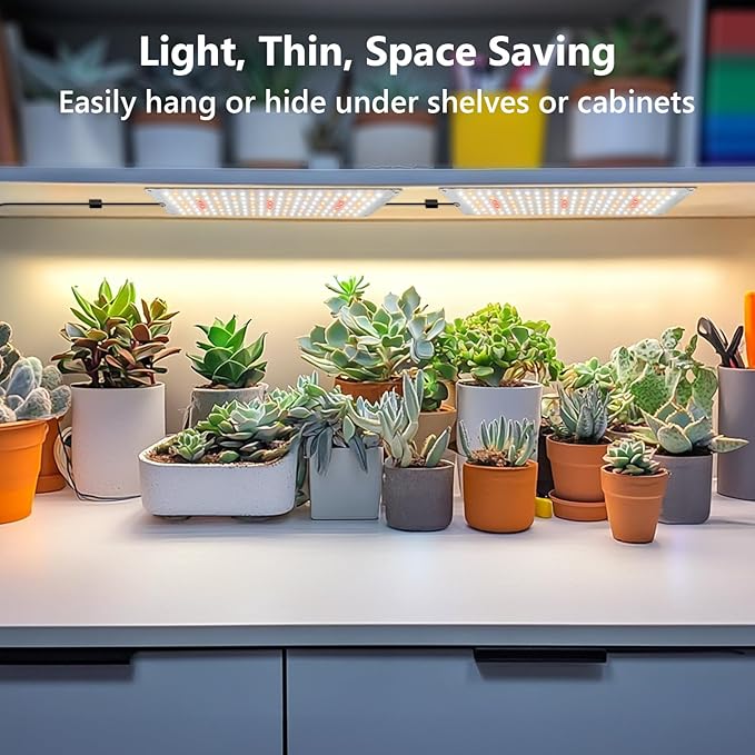 Garpsen Grow Lights, 414 LEDs Grow Lights for Seed Starting with UL Adapter, 3 Color Modes & Auto Timer 6/12/16H, Large Area Illumination Grow Lamp Panel for Indoor Plants, Veg and Bloom(3Panels)