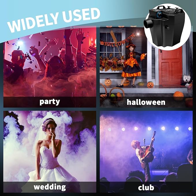 Dry Ice Fog Machine, 6000W Low Lying Fog Machine Professional Stage Fogger with Tube Nozzle for Indoor Outdoor Stage Wedding Party Club DJ Stage Effect Dry Ice Machine