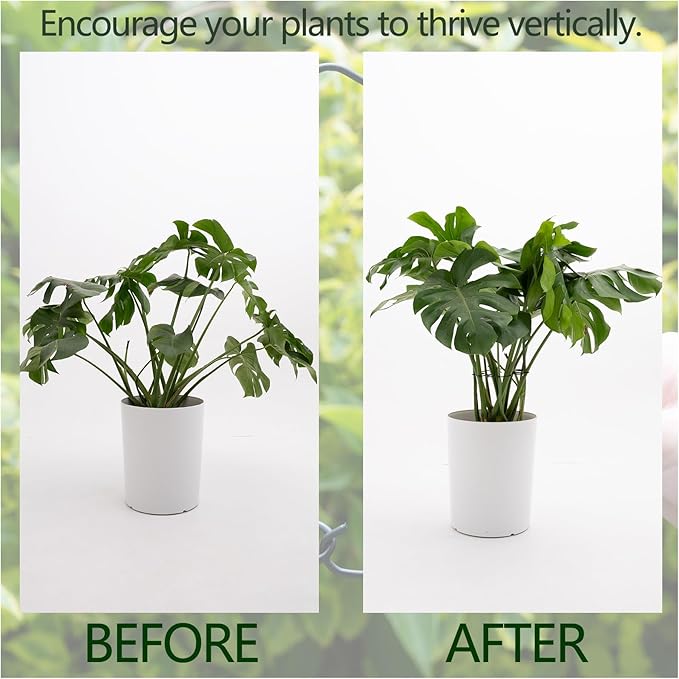 5PCS Monstera Plant Stem Support -7.3*6.25IN Adjustable Metal Stake for Climbing Plants, Durable Garden Support with Gentle Grips, Ideal for Indoor & Outdoor Use, Ideal Gift for Plant Lovers