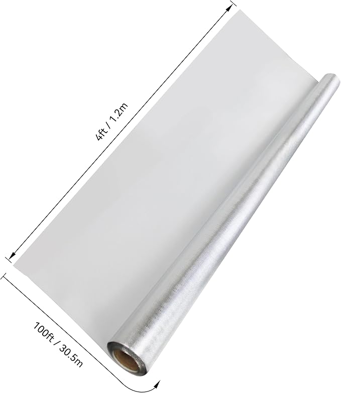 HFS(R) 6Mil Diamond Film Foil Roll Highly Reflective for Grow Room, Greenhouse (4X100FT)