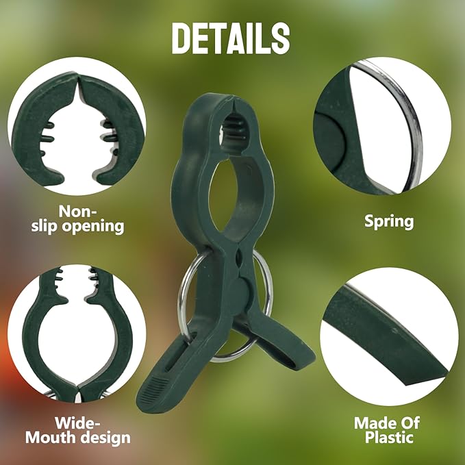 20 Pcs Plant Clips, 2 Sizes Trellis Clips In One Pack, Gentle Flower Plant Clamps For Supporting Climbing Plants, Plant Support Clips For Gardening Help Stems Vine Grow Straight Upright