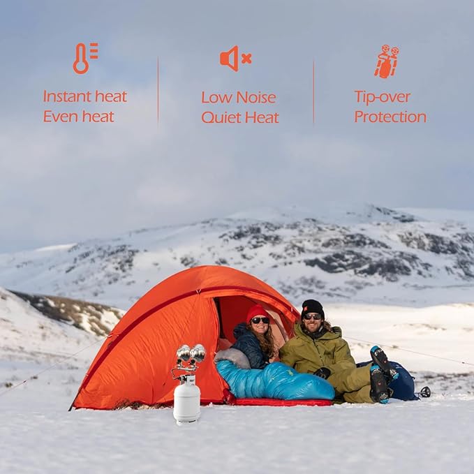 AgiiMan Propane Heater - 30000 BTU Portable Tent Heater, Camping Gas Heaters and Stove, Patio Heaters with Shut-off Valve and Tip-over Switch for Outdoor/Indoor Ice Fishing Hiking (Tanks Not Included)