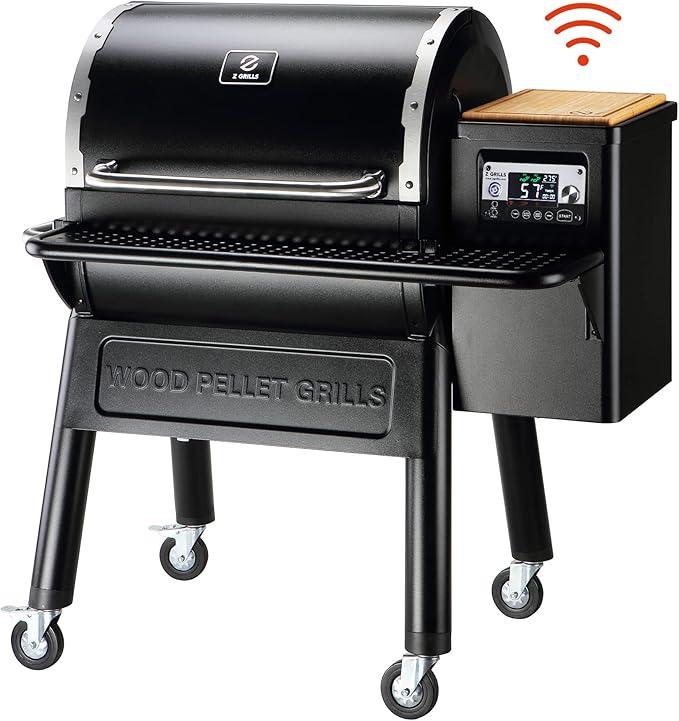 Z GRILLS 7052B Wood Pellet Grill and Smoker with WIFI Smart Home Technology, PID Controller, 709 sq. in, Black