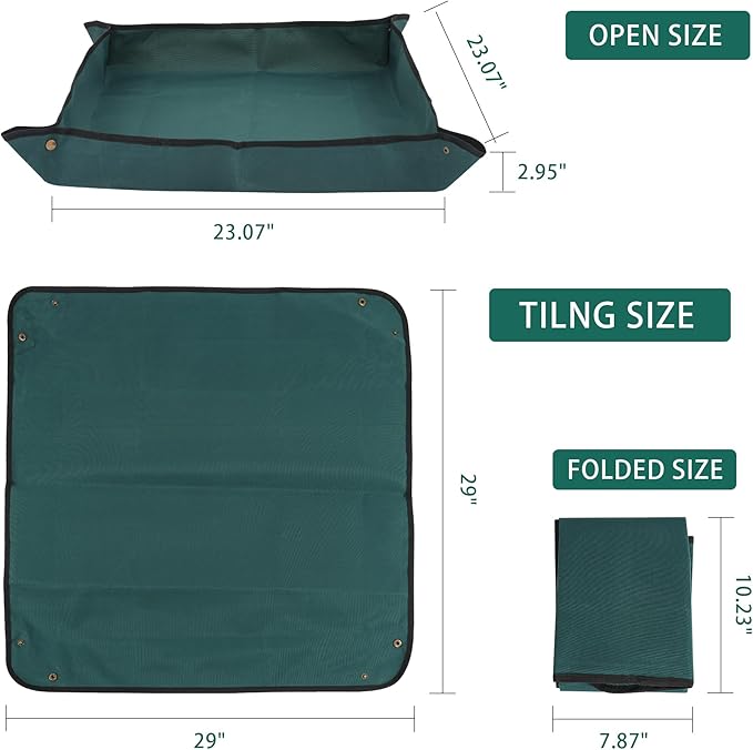 Plant Repotting Mat Waterproof Oxford Fabric for Indoor Succulent Potting Planters and Plant Transplanting (23.07“x23.07"x2.95")