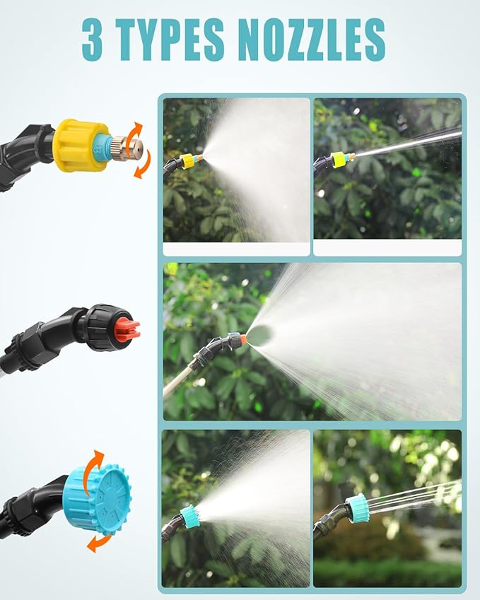 Battery Powered Sprayer 1.3 Gallon, Lightweight Electric Garden Sprayers in Lawn and Garden, 3 Mode Automatic Cordless Weed Sprayer for Yard, Pesticide, Watering, Cleaning