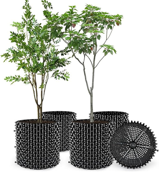 14 Gallon Air Pruning Planters, Plastic Pots for Plants, Large Plant Pots, Fruit Vegetable Garden Self-Planting Planters, Size 16"x16", Black, 5P