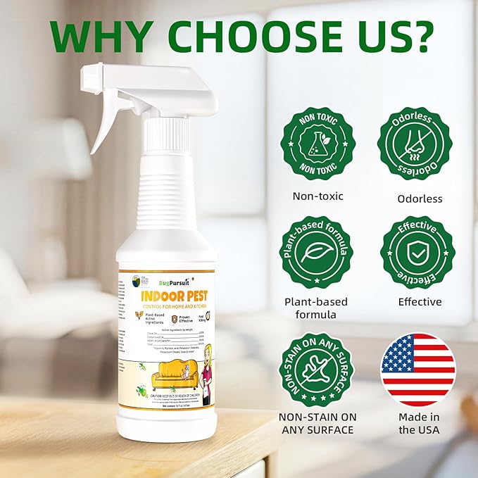 Bed Bug Spray 16 Oz, 100% Kill Efficacy, Indoor & Outdoor Bug Control for Bug Egg, Mite, Ant, Spider and Flea, Plant Extract Based Non Toxic Bed Bug Killer, Child & Pet Safe