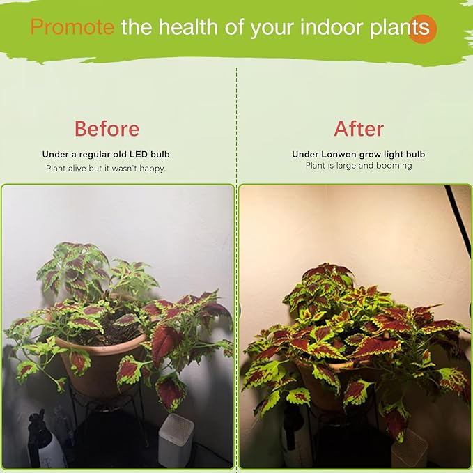 30W LED Grow Light Bulbs Full Spectrum, 3500 Lumen Plant Light Bulb, 320W Equivalent Plant Grow Light Bulb, Grow Bulb E26 Base, Grow Light for Indoor Plants, Pack of 1