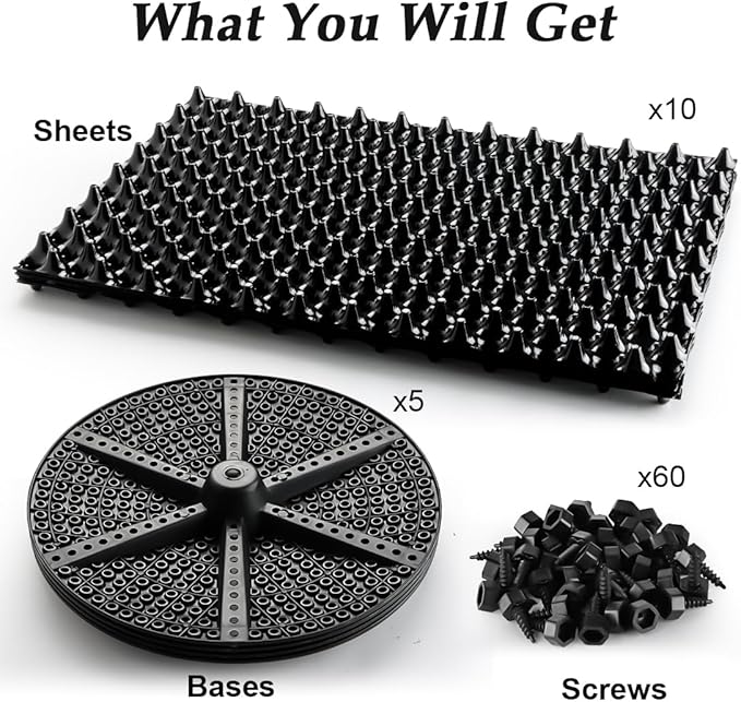 14 Gallon Air Pruning Planters, Plastic Pots for Plants, Large Plant Pots, Fruit Vegetable Garden Self-Planting Planters, Size 16"x16", Black, 5P