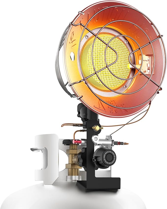 GASLAND Outdoors 15,000 BTU Propane Single Tank Top Heater, with Shut-off Valve and Tip-over Switch, Portable LP Gas Heater for Camping, Garage, Porch, Outdoor Events