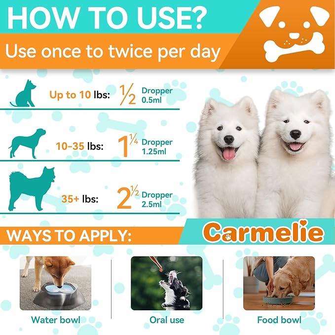 Flea & Tick Support for Dogs, Natural Flea and Ticks Comfort for Dog with Fish Oil, Flea & Tick Liquid Herbal Drop for Dogs - All Breeds & Ages - Chicken