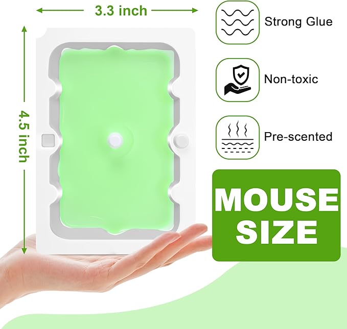 Qualirey 24 Pack Mouse Glue Trap, Super Sticky Traps Mouse Size for Mice and Rats, Pre-Scented, Non Toxic Mice Glue Boards, Rodent Sticky Pads Indoor for Home, Easy to Use, Pet Safe Pest Control