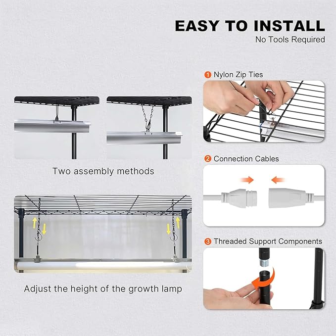 VEVOR Plant Stand with Grow Light, 4 Tiers Plant Shelf with 3000K 180W LED Full Spectrum Light for Indoor Plants, Grow Light Shelf with Timer for Seed Starting 35.4" L x 13.8" W x 59.1" H