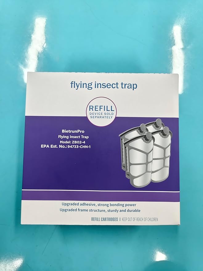 4 Pack Refill Cartridge Kit Replacement Compatible with ZEVO M364 and ZEVO Max Plug-in Light Flying Insect Trap Refill