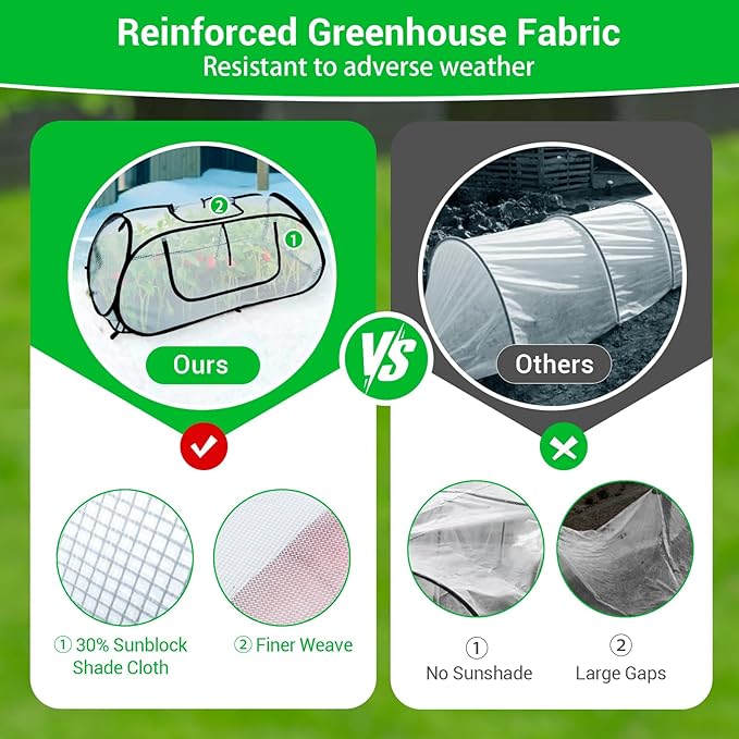 Garden Covers for Raised Beds, Pop Up Raised Garden Bed Cover, Garden Row Plants Cover Accelerator, Greenhouse Cover for Protecting Seedlings Fruits Vegetable Rows 45" L x 22" W x 16" H(2 Pack)