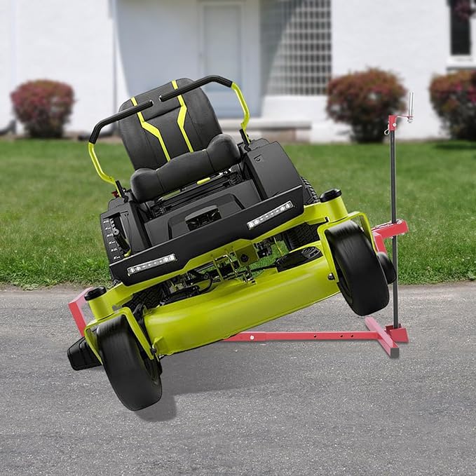 Lawn Mower Jack Lift,Upgraded Lawn Tractor Lift with 880lb Weight Capacity, Retractable Riding Mower Lift for Garden Tractors and Lawn Mowers Installation is Simple (Red+ Black)